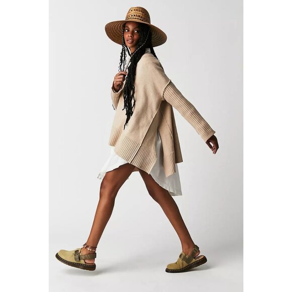 Free People Orion A Line Tunic Sweater Neutral Size Small - Picture 3 of 9